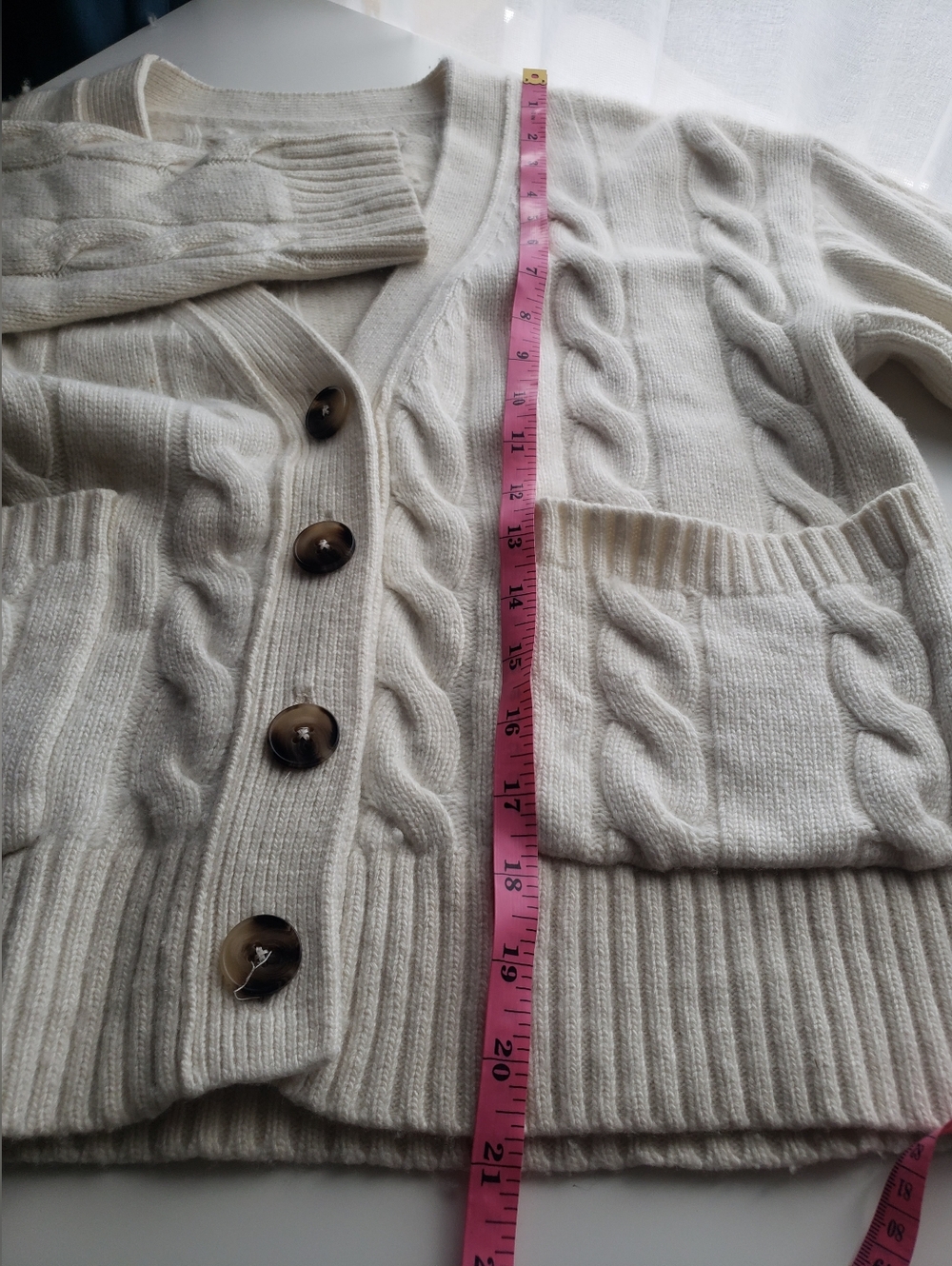 Ralph Lauren Wool Cashmere Blend Cable Knit Knit Button Cardigan - Picture 8 of 9